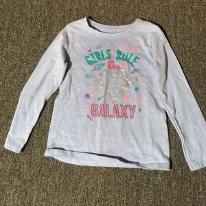 Girls rule the galaxy long sleeve cotton shirt